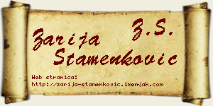 Zarija Stamenković vizit kartica